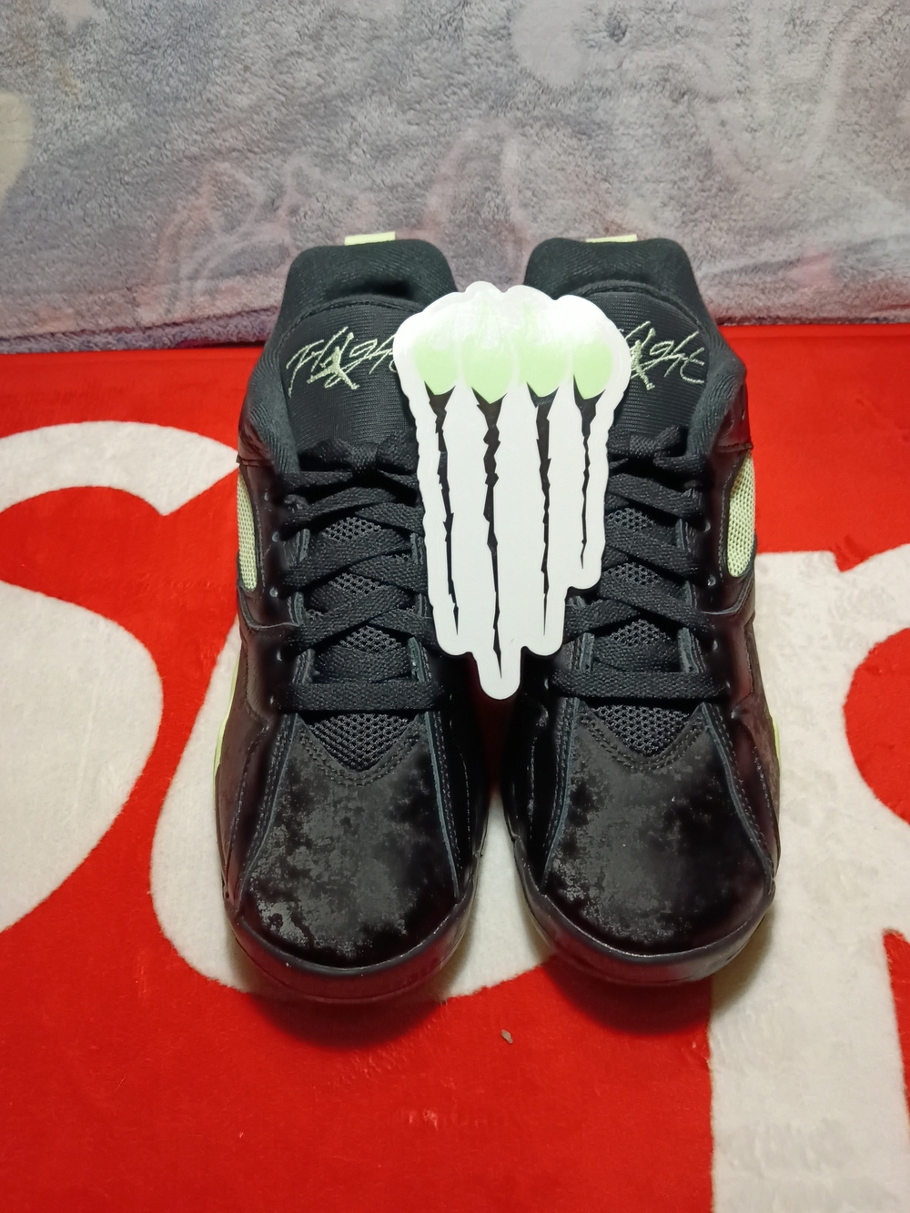 Jordan Boys' Black Sneakers with Neon Green Accents